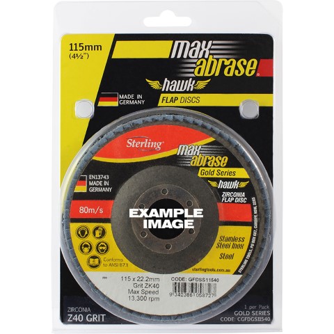 MAXABRASE 100MM X ZK60 FLAP DISC GOLD INOX-STAINLESS GRIT 